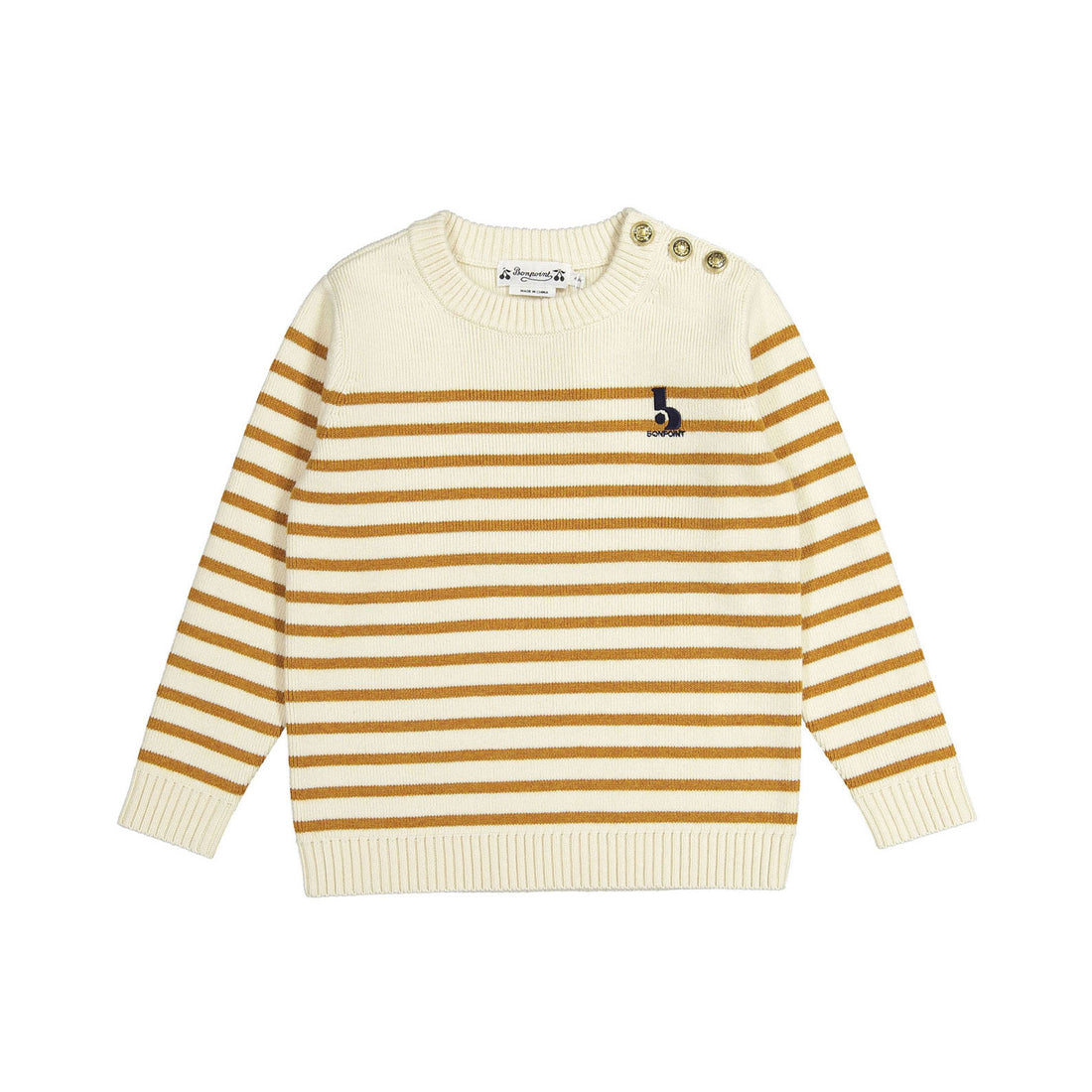 Bonpoint Honey Stripe Crofton Pullover