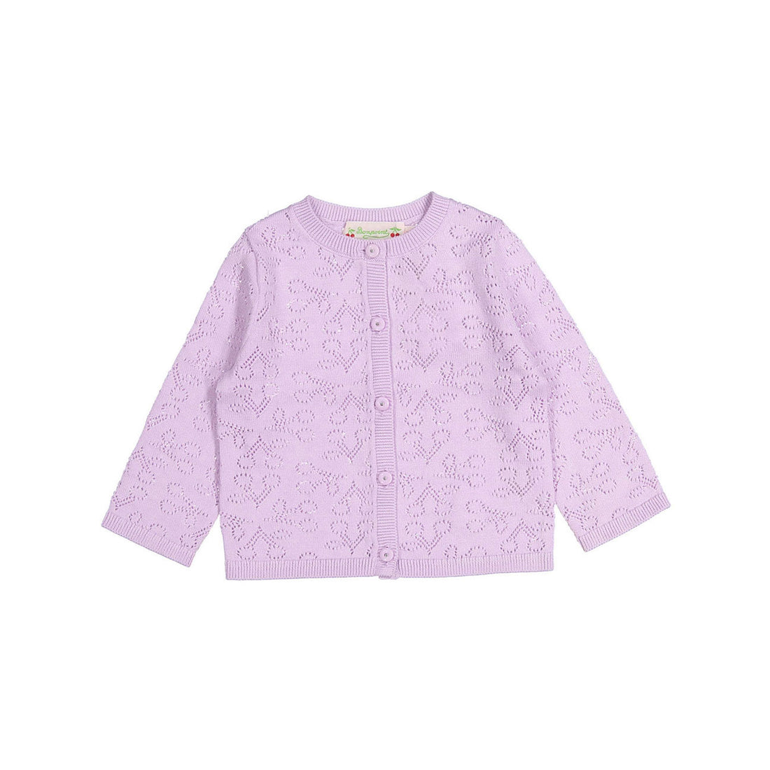 Bonpoint Mauve Openwork Clayel Baby Cardigan