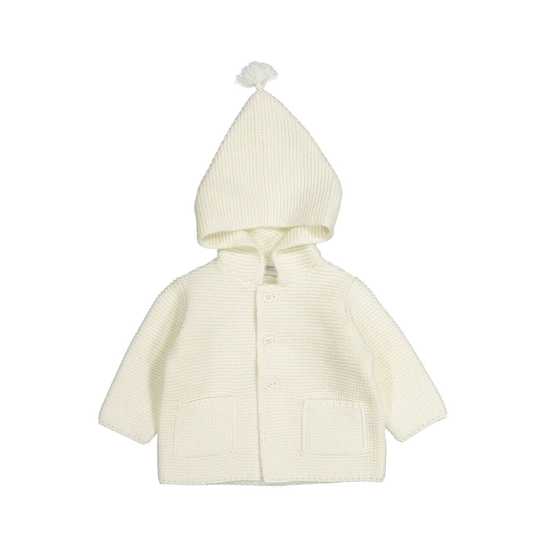 Bonpoint White Knit Atexane Baby Jacket