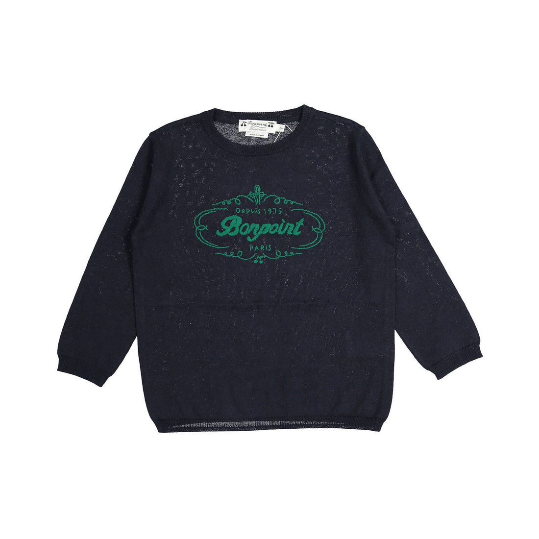Bonpoint Navy Logo Alpin Pullover