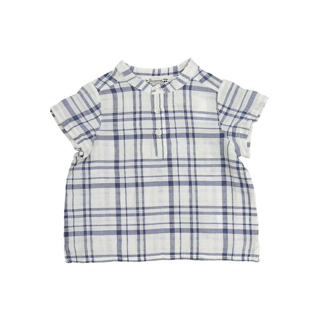 Bonpoint Blue Plaid Cesari Baby Tunic