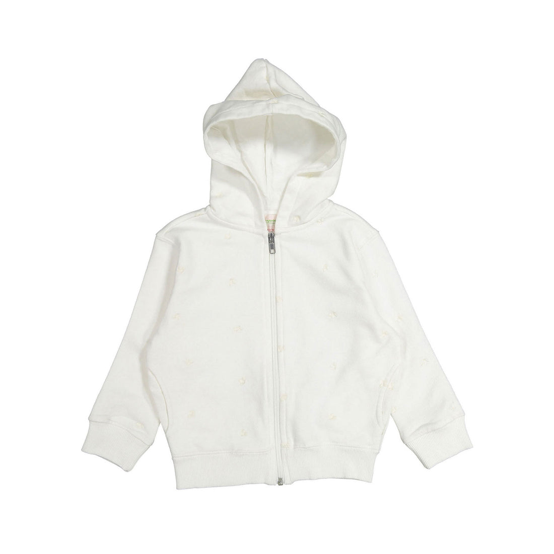 Bonpoint Milk White Embroidered Cherry Talent Zip-up