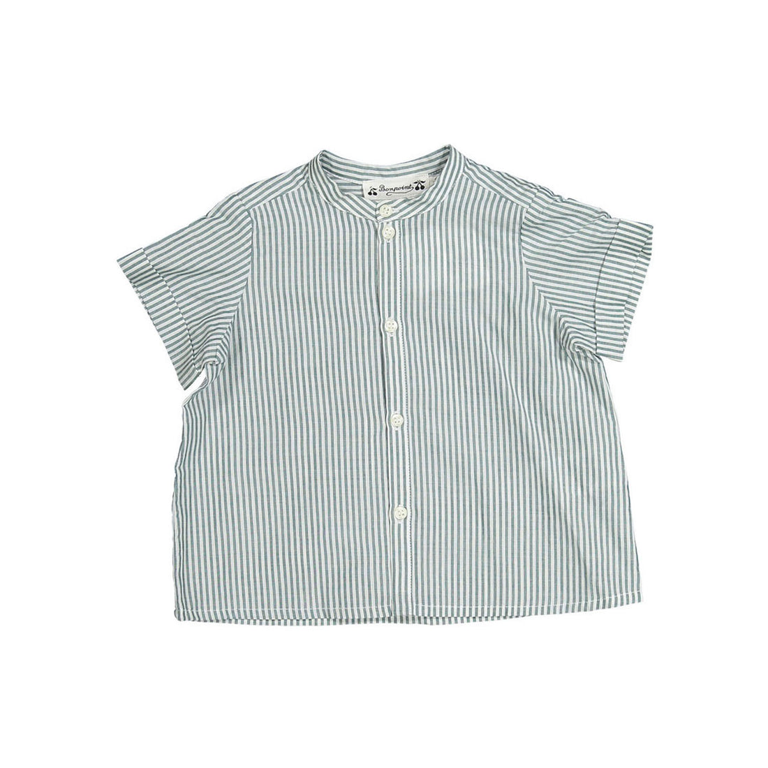 Bonpoint Slate Stripe Calum Baby Shirt