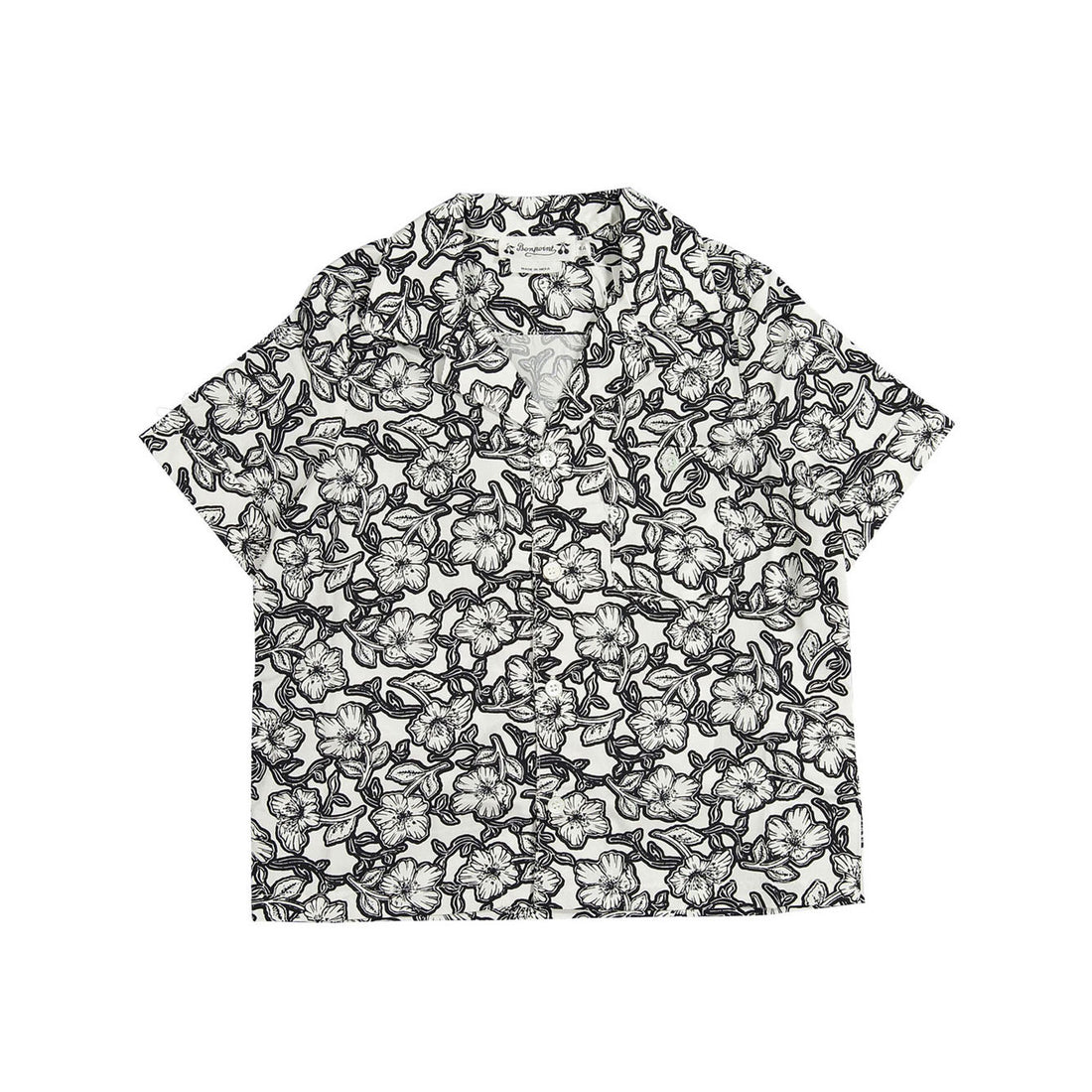 Bonpoint Black Flower Steve Shirt