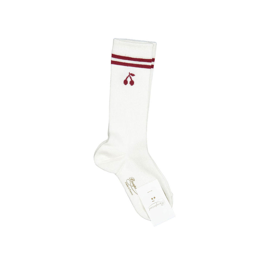 Bonpoint Off White Cherry Sport Socks