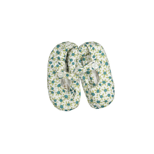 Bonpoint Turquoise Liberty Baby Slippers