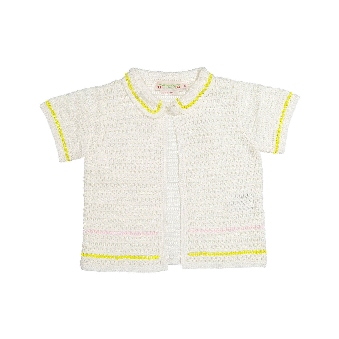 Bonpoint Off White Woven Claro Cardigan