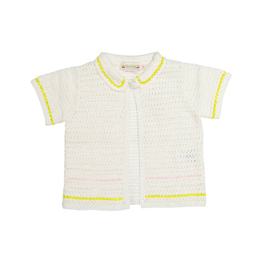 Bonpoint Off White Woven Claro Cardigan