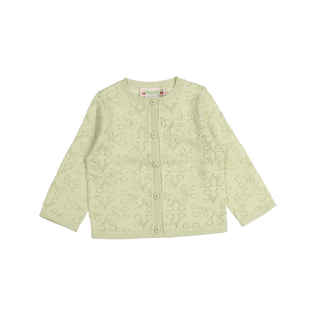 Bonpoint Pistachio Openwork Clayel Baby Cardigan