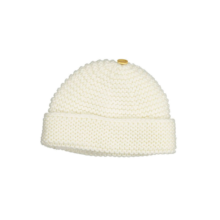 Bonpoint White Knit Barbo Baby Hat
