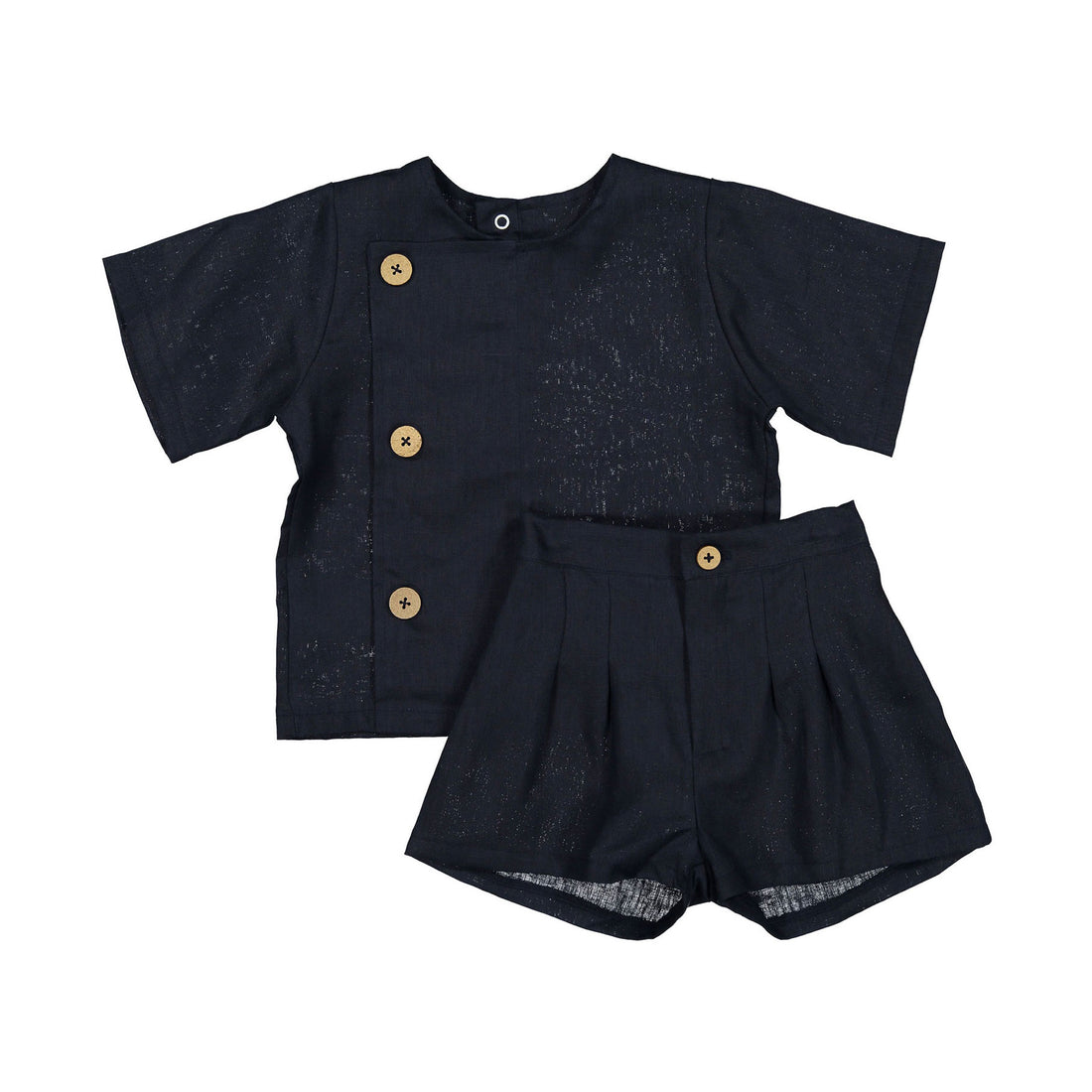 Pernille Navy Linen Bastien Set