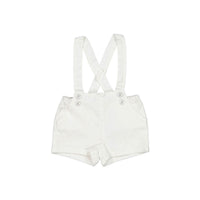 Nanos White Baby Suspender Shorts