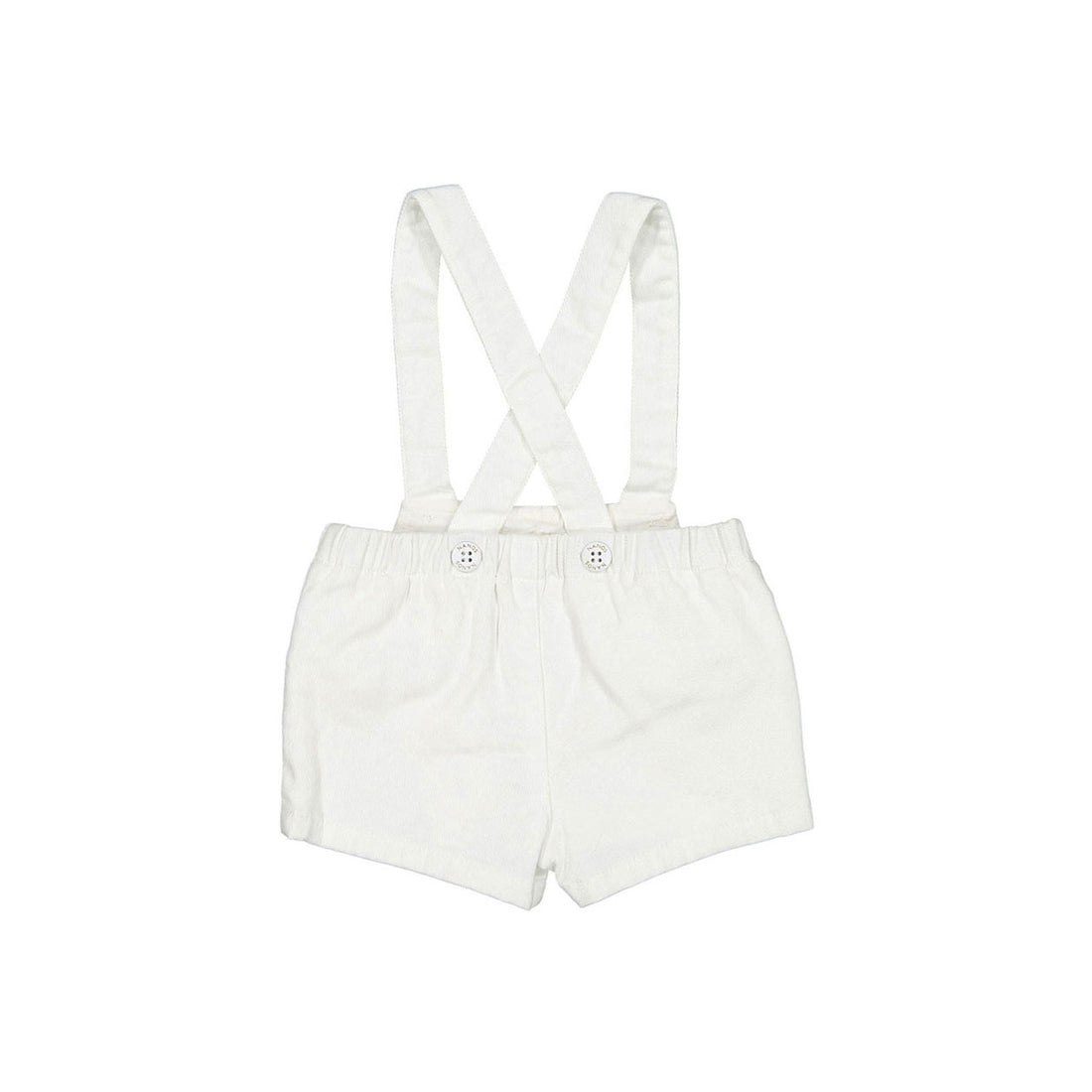 Nanos White Baby Suspender Shorts