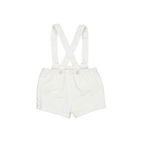 Nanos White Baby Suspender Shorts