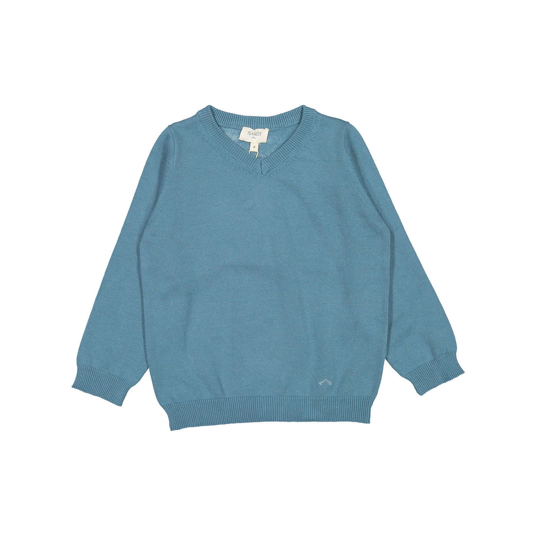 Nanos Blue Knit V-neck Sweater
