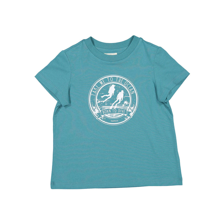 Nanos Teal Logo Tee