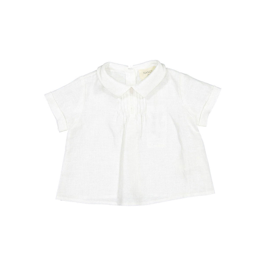 Nanos White Baby Collared Shirt