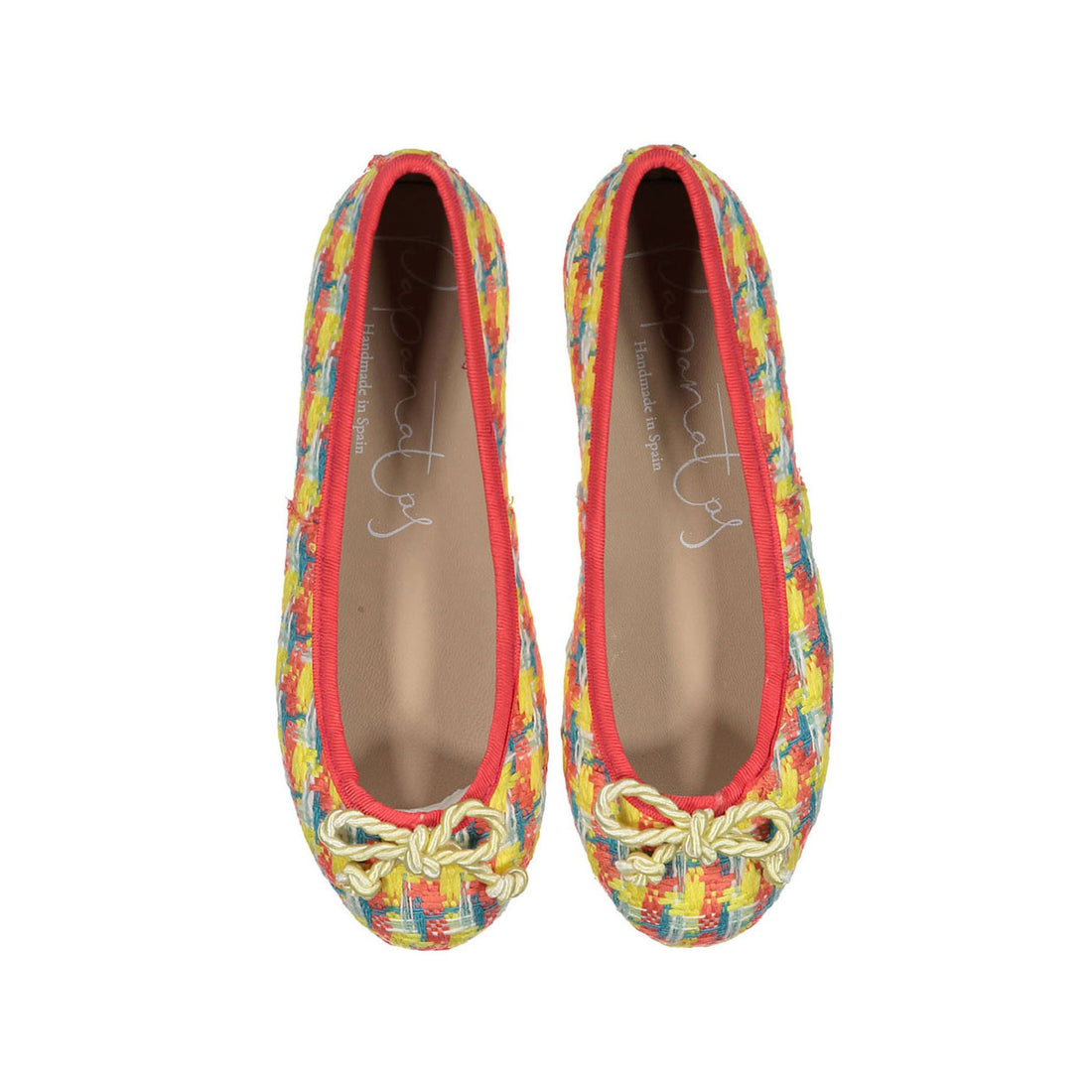 Papanatas Scarlet Plaid Tweed Ballet Flat