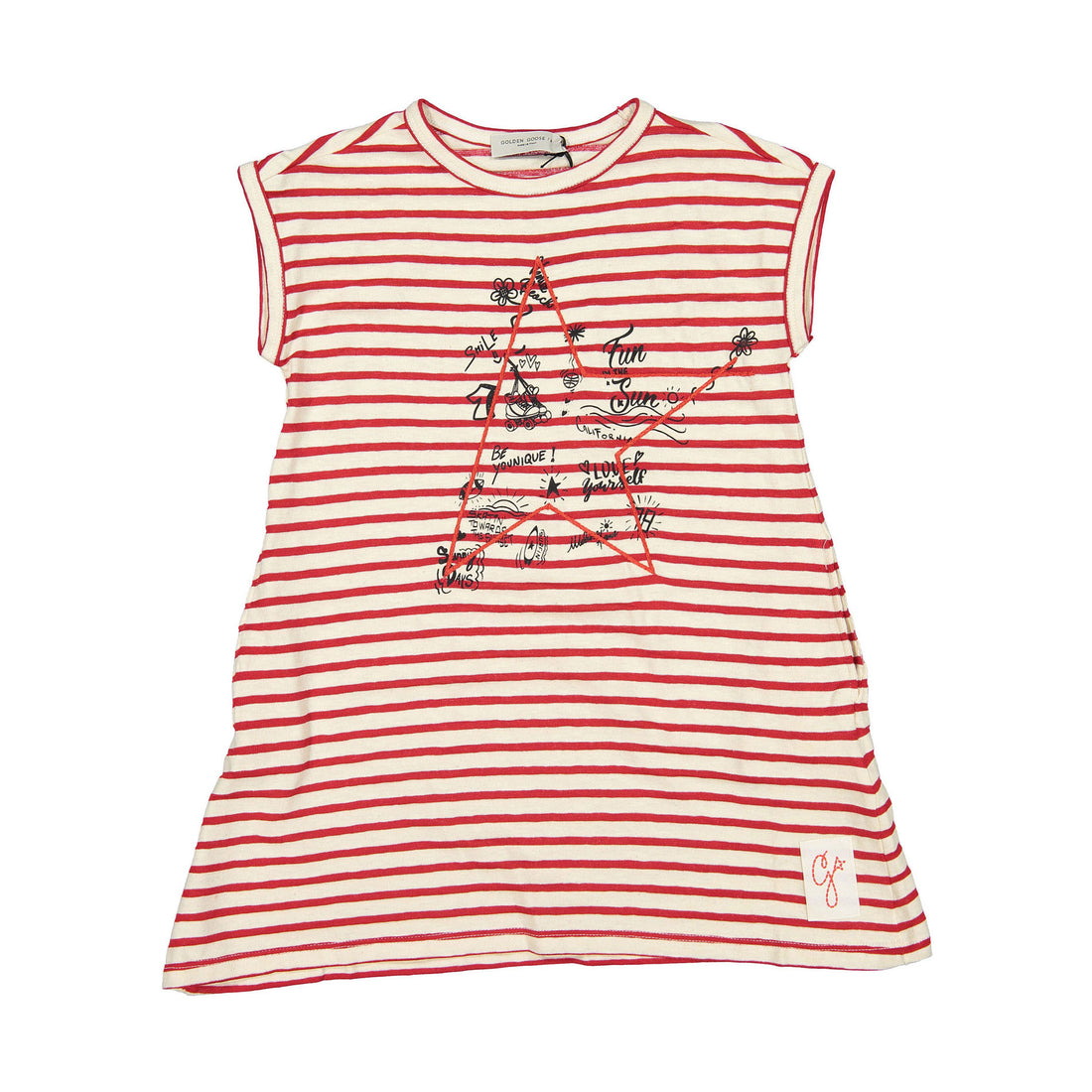 Golden Goose Tango Red Stripe Doodle Print Dress