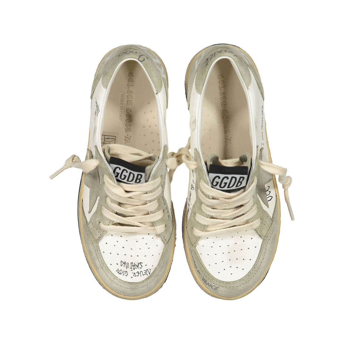 Golden Goose Taupe/White Ballstar Sneaker