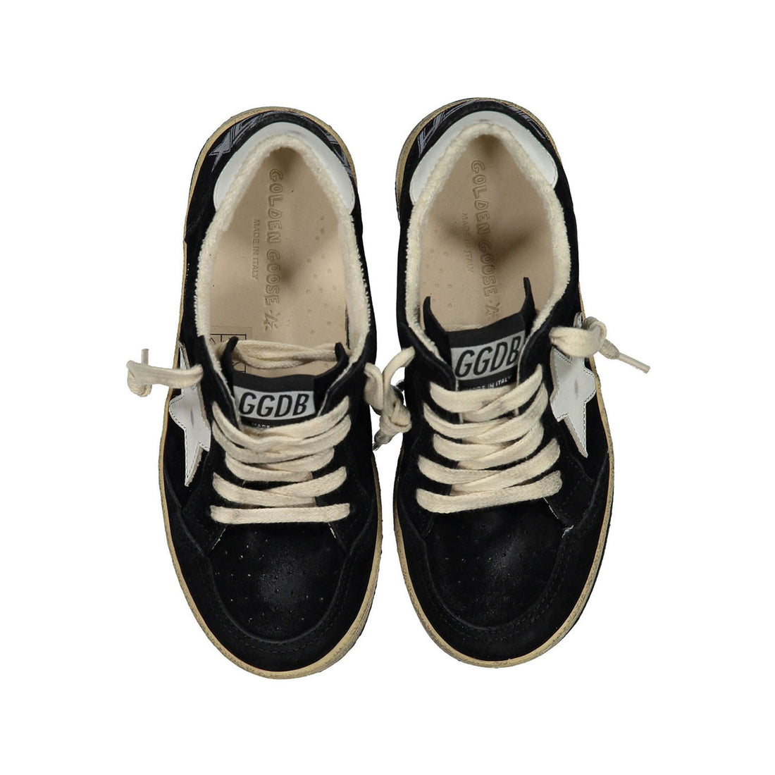 Golden Goose Black/White Ballstar Suede Sneakers