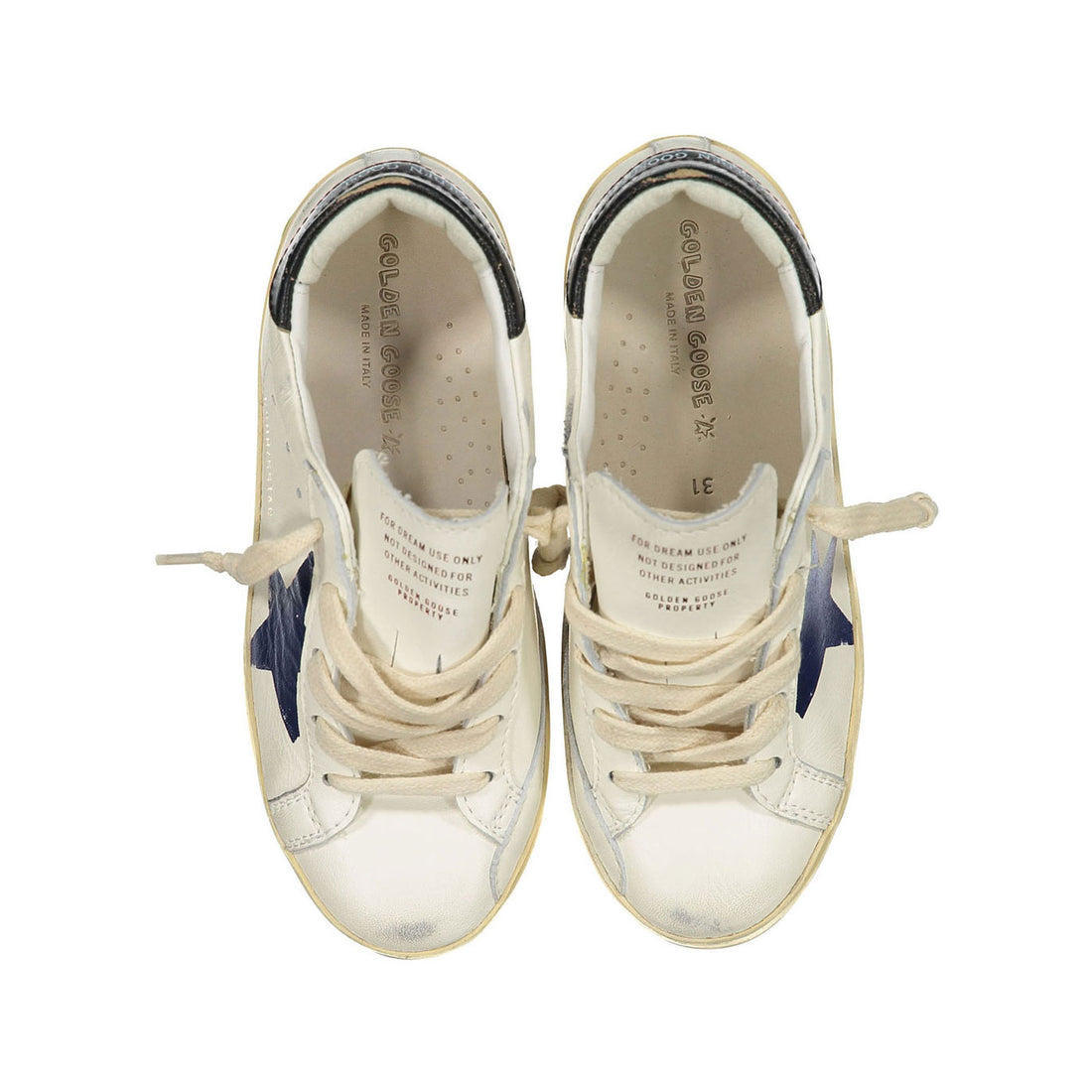 Golden Goose White/Navy/Black Superstar Sneakers