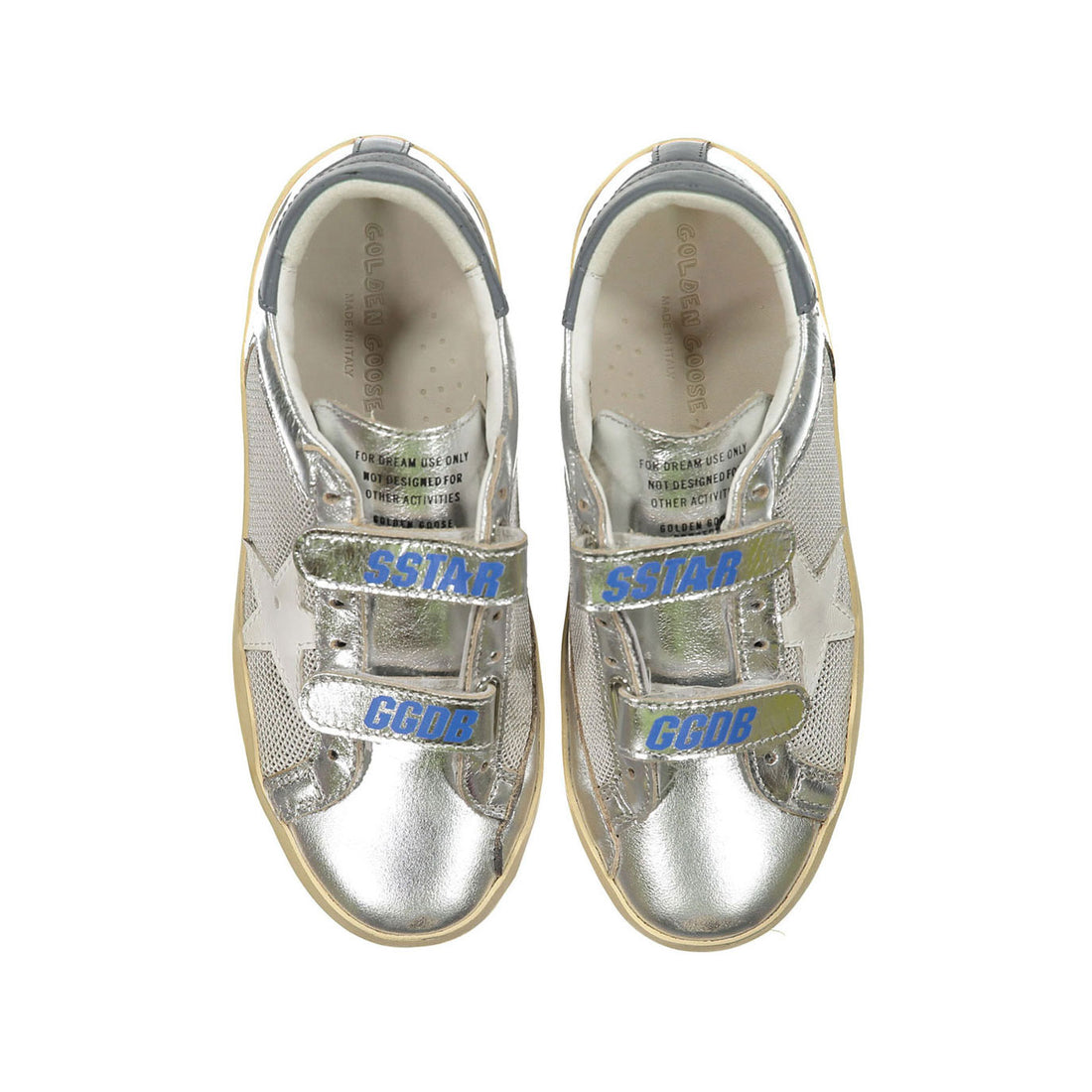 Golden Goose Silver/Grey Net Old School Sneakers