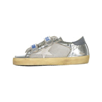 Golden Goose Silver/Grey Net Old School Sneakers