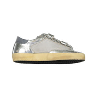 Golden Goose Silver/Grey Net Old School Sneakers