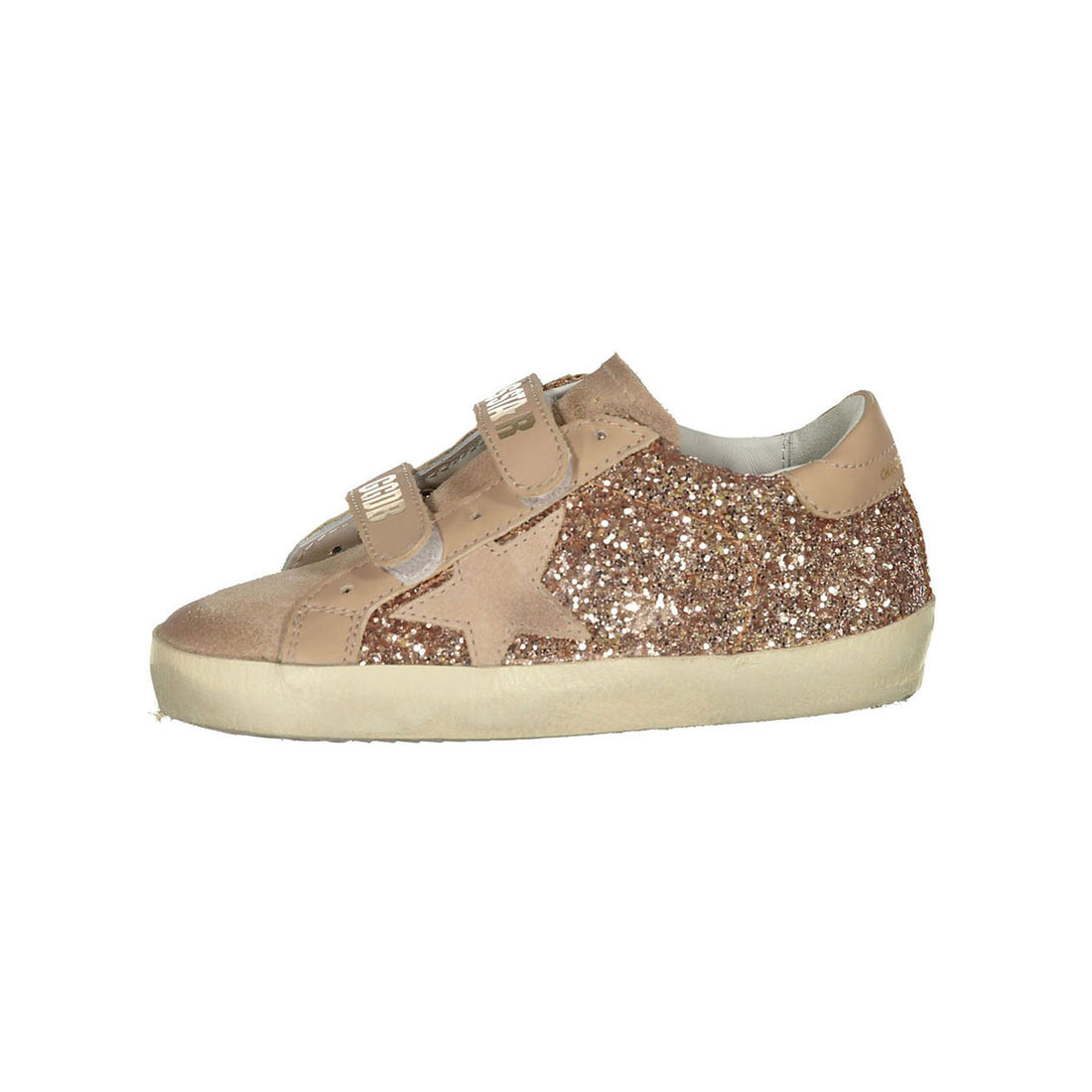 Golden Goose Peach/Beige Glitter Old School Sneakers
