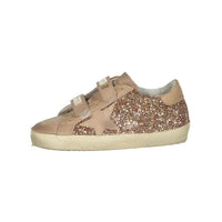 Golden Goose Peach/Beige Glitter Old School Sneakers
