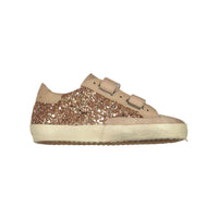 Golden Goose Peach/Beige Glitter Old School Sneakers