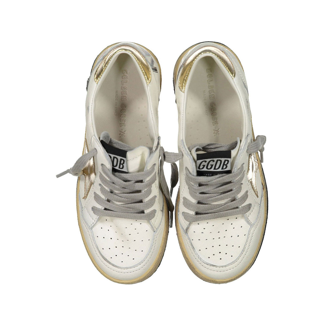 Golden Goose White/Gold Ballstar Sneaker