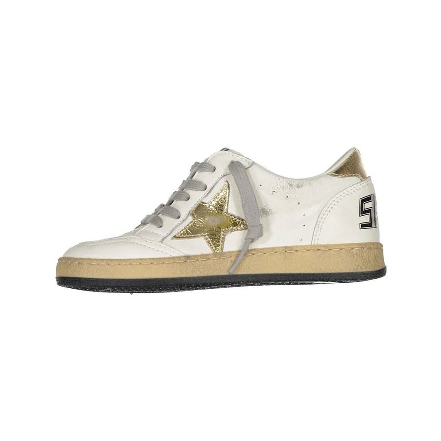 Golden Goose White/Gold Ballstar Sneaker