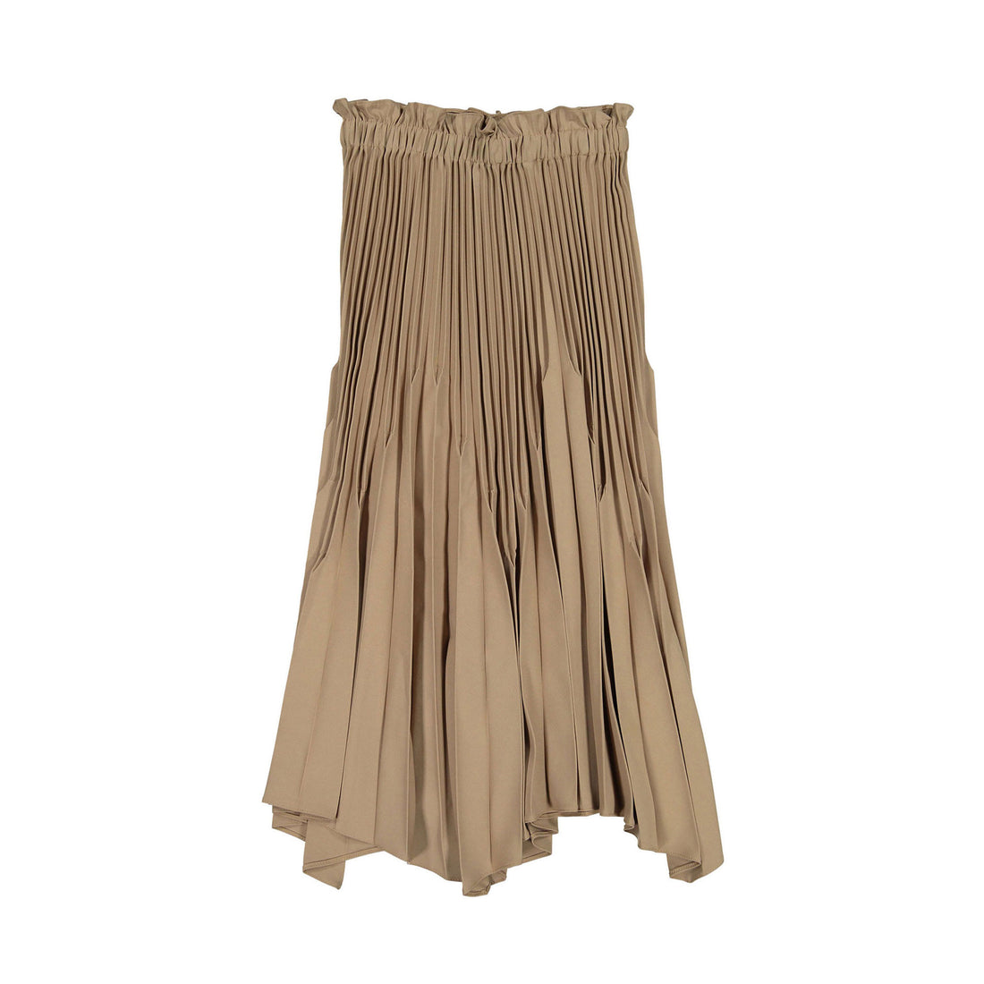 Venera Arapu Beige Pleated Beta Crease Skirt