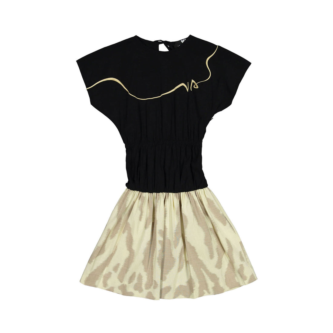 Venera Arapu Black/Beige Printed Sugar Kiss Dress