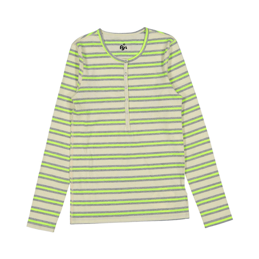 FYI Neon Striped Henley