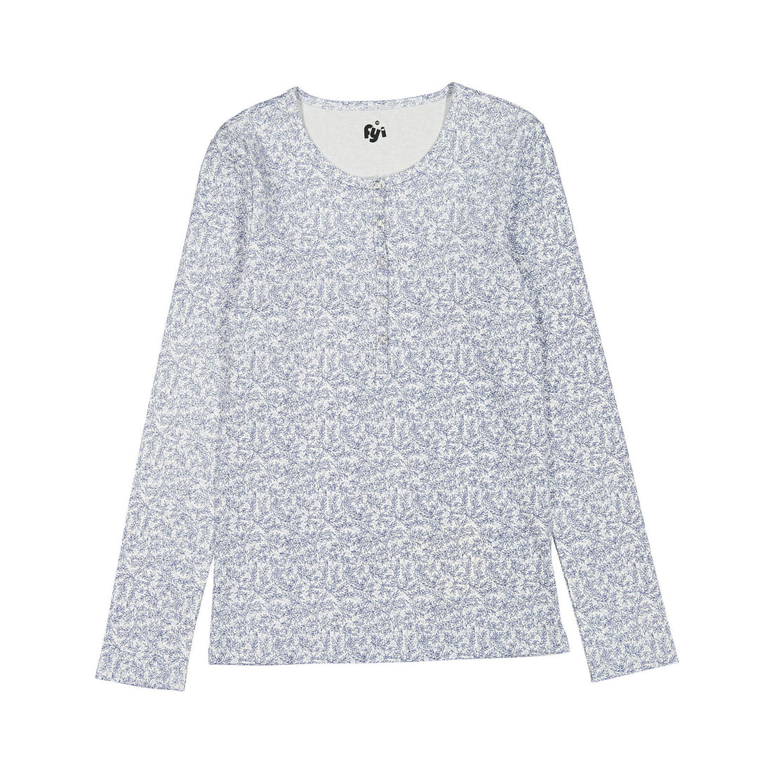 FYI Blue Leaf Print Tee