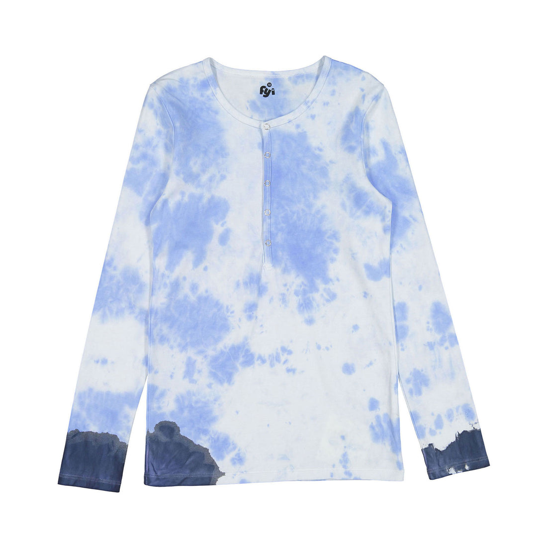 FYI Bleached Blue Spots Tie Dye Tee