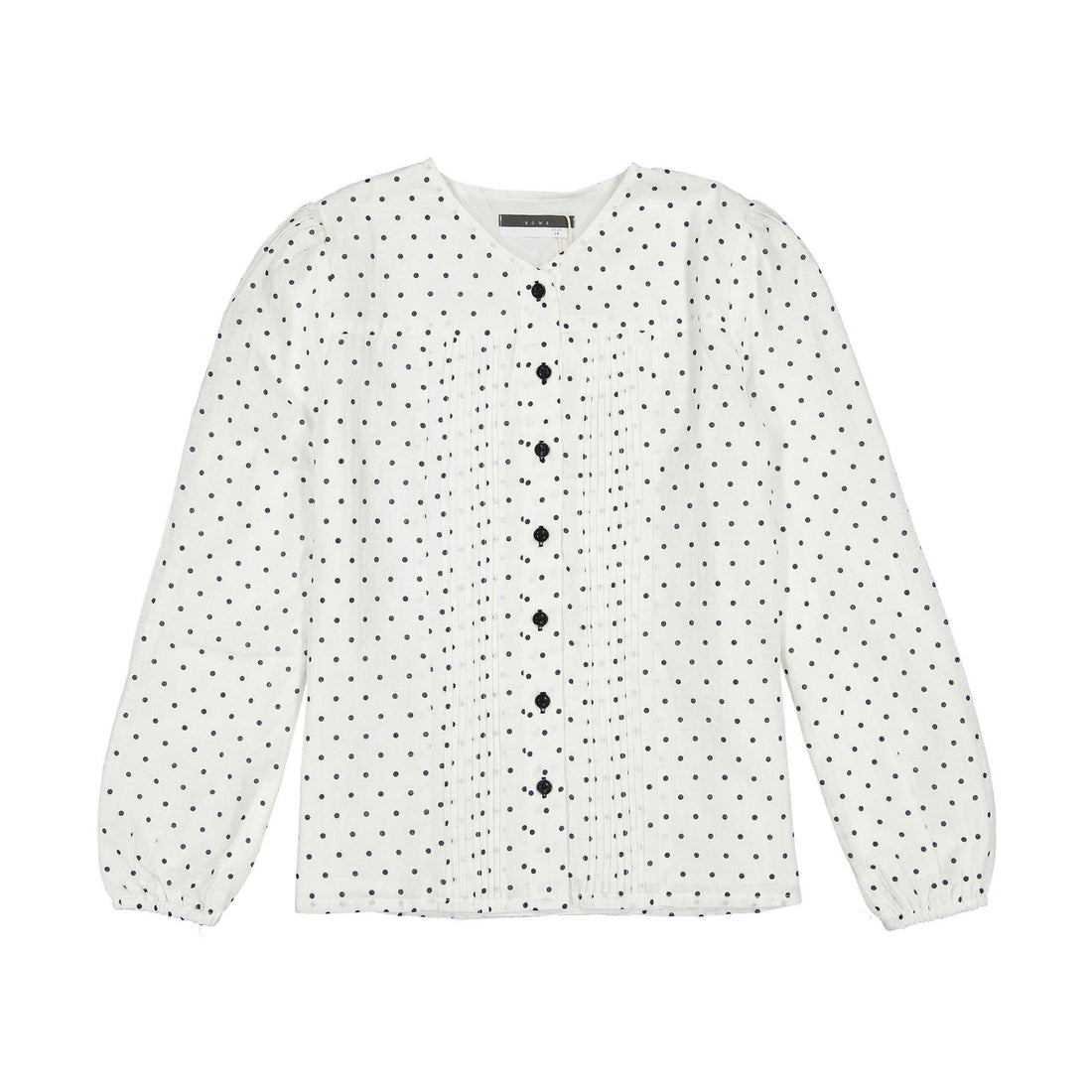 ROWE Black Dot Scalloped Blouse
