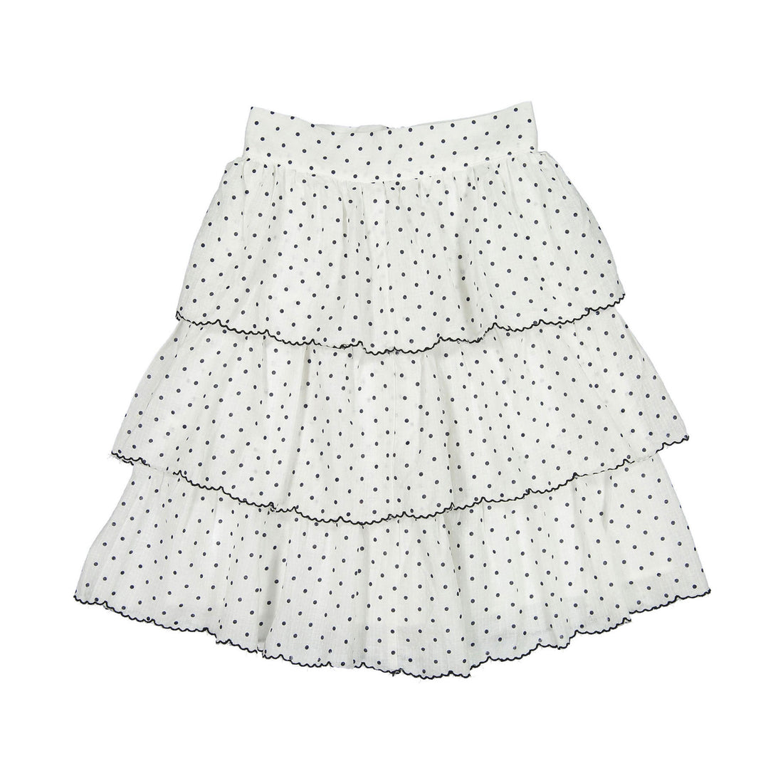 ROWE Black Dot Scalloped Skirt