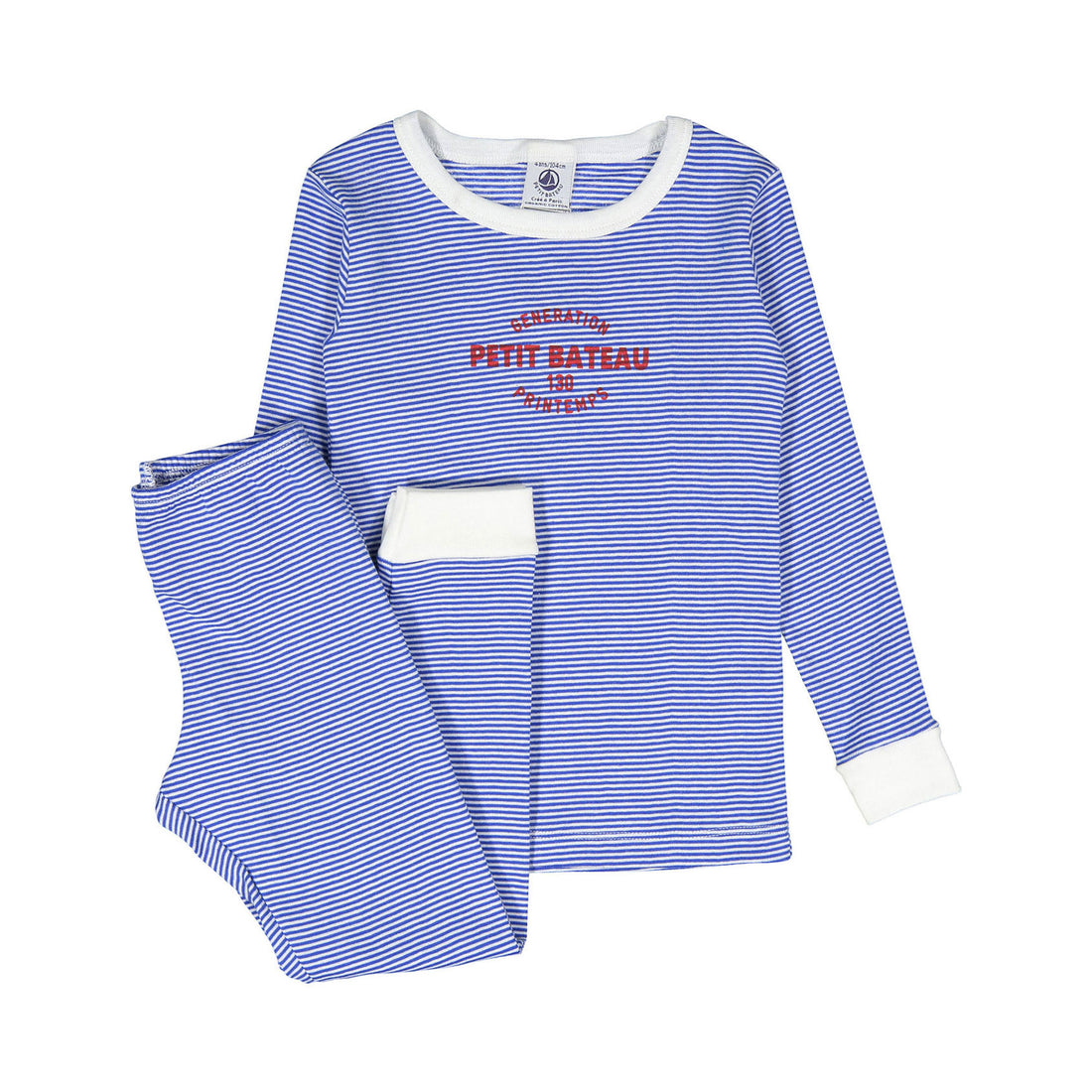 Petit Bateau Blue Long Sleeve Striped Top And Pants