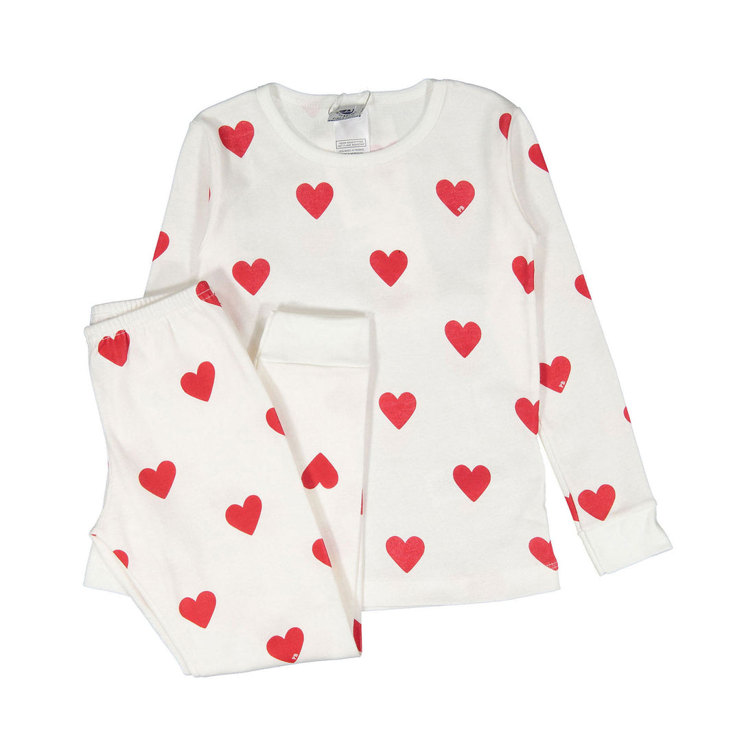 Petit Bateau White Long Sleeve Heart Print Top And Pants