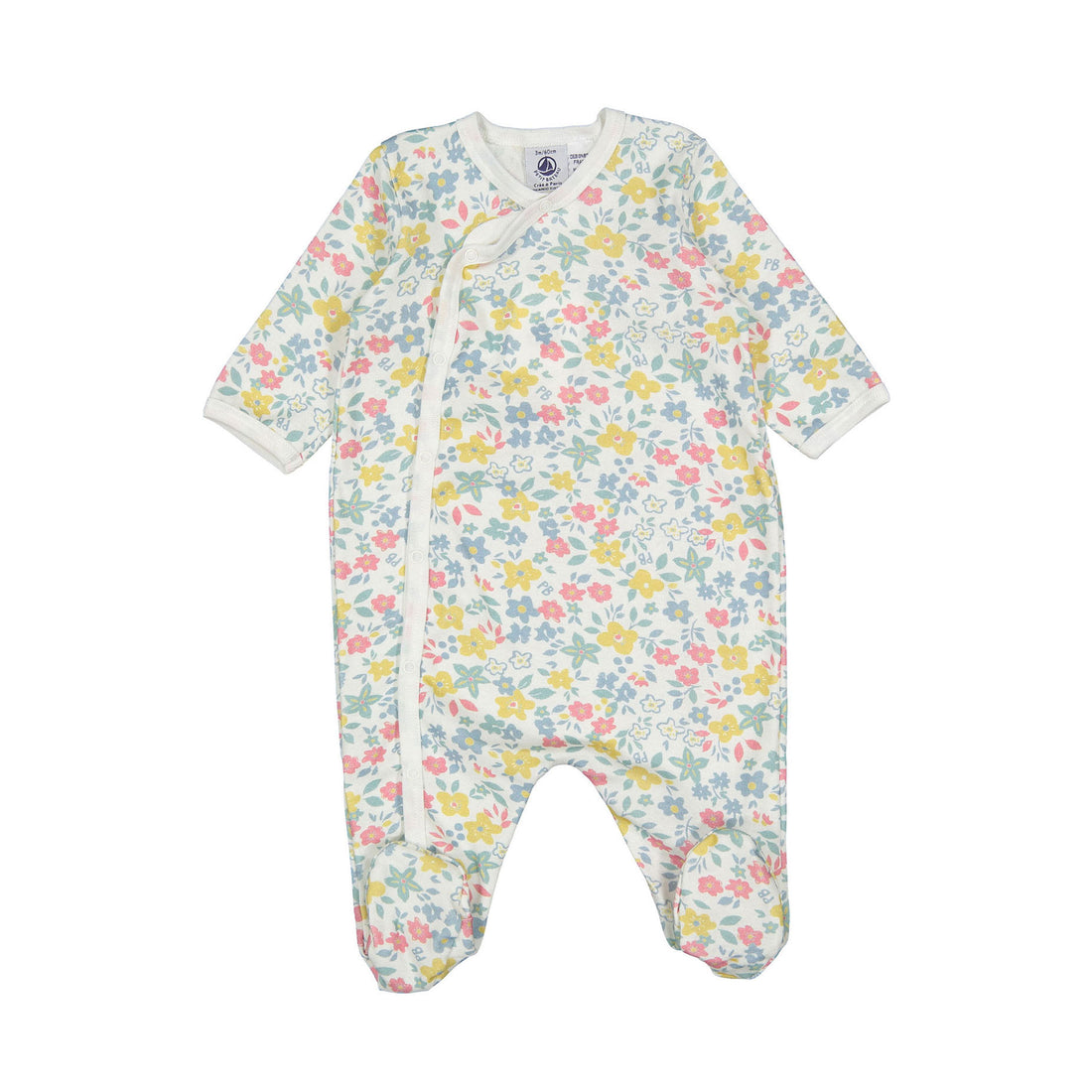 Petit Bateau Side Snap Multi Floral Footie