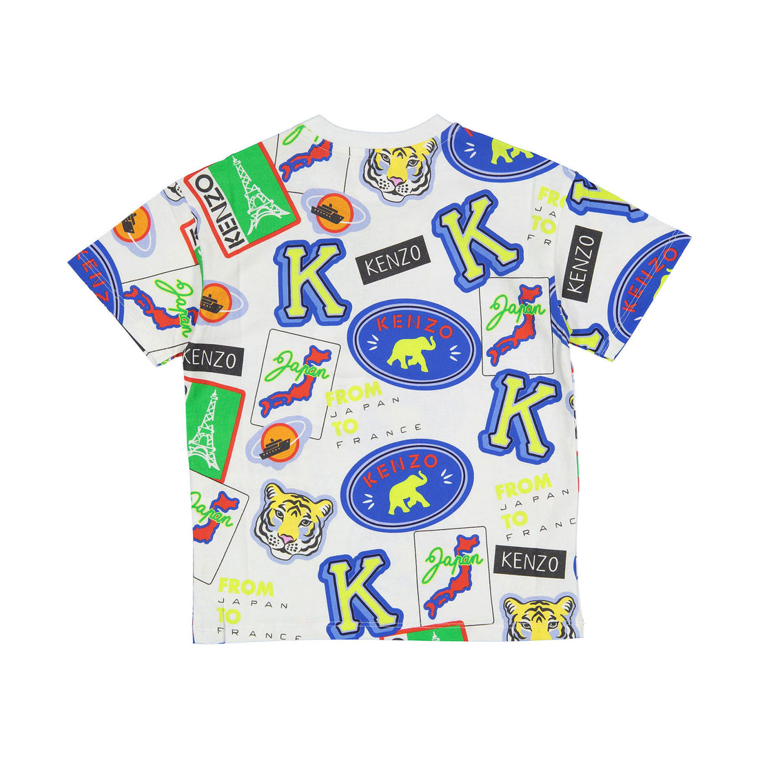 Kenzo White All-Over Print Jersey T-Shirt