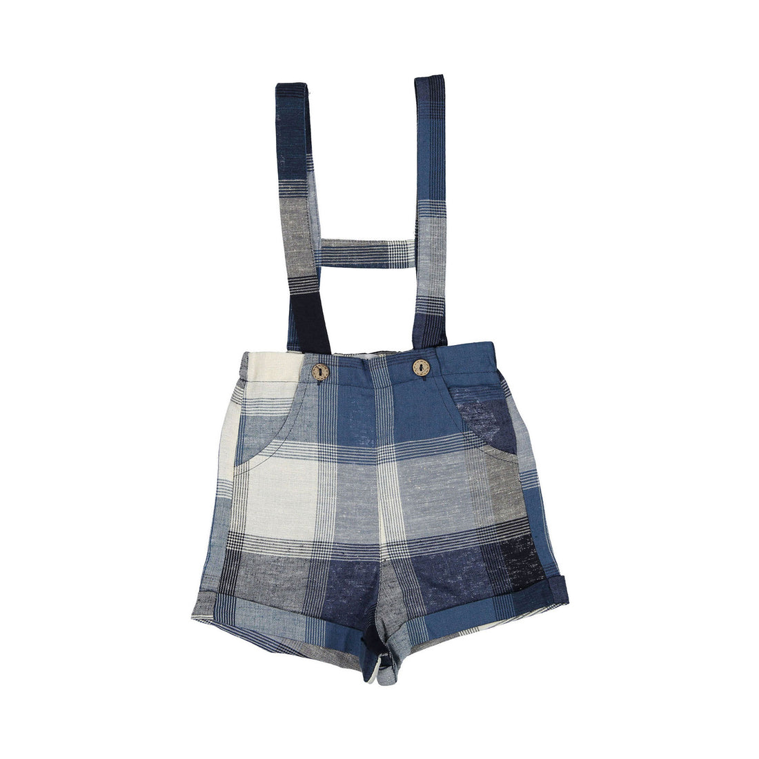 Noma Navy Oversized Plaid Babyoverall