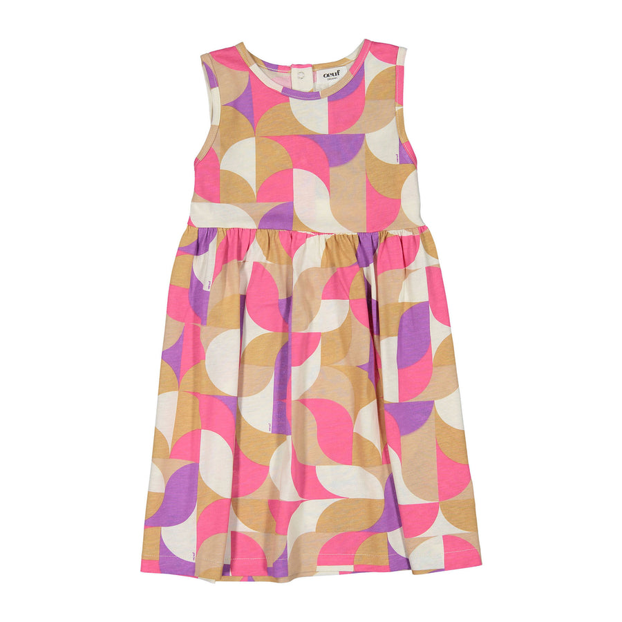Oeuf Fuschia Geometric Tank Dress