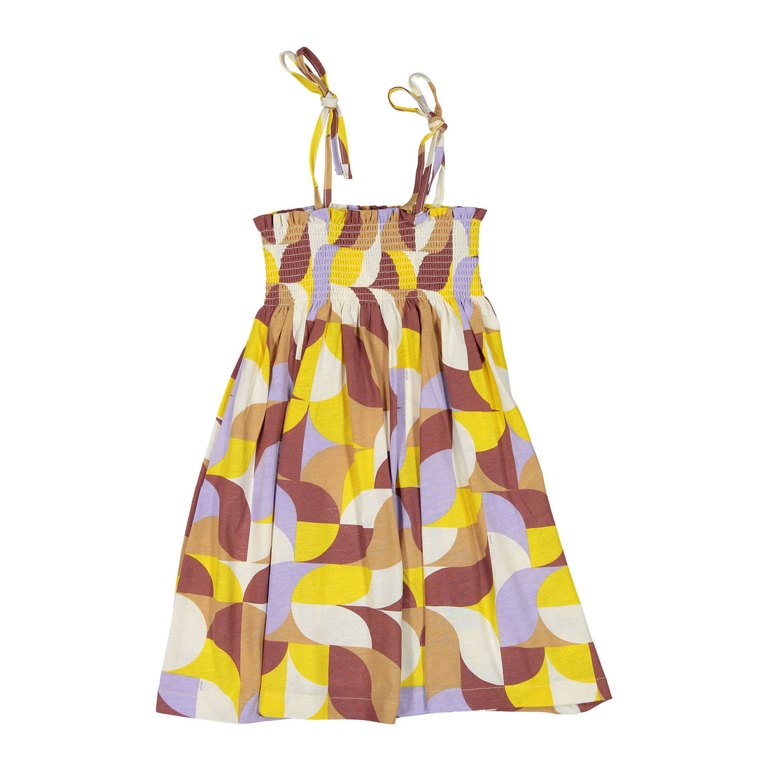 Oeuf Freesia Geometric Smocked Dress