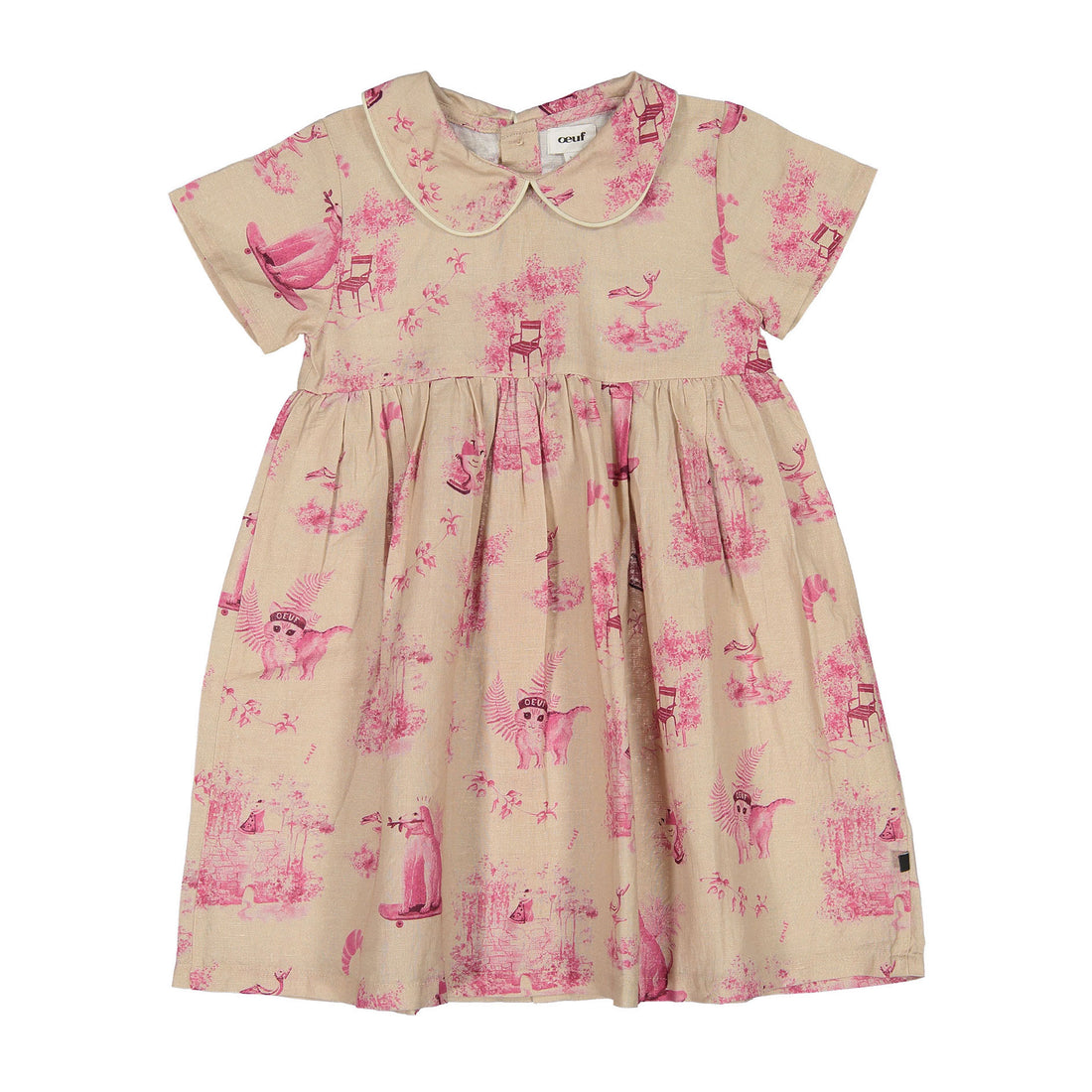 Oeuf Silver Peony Toile Classic Dress