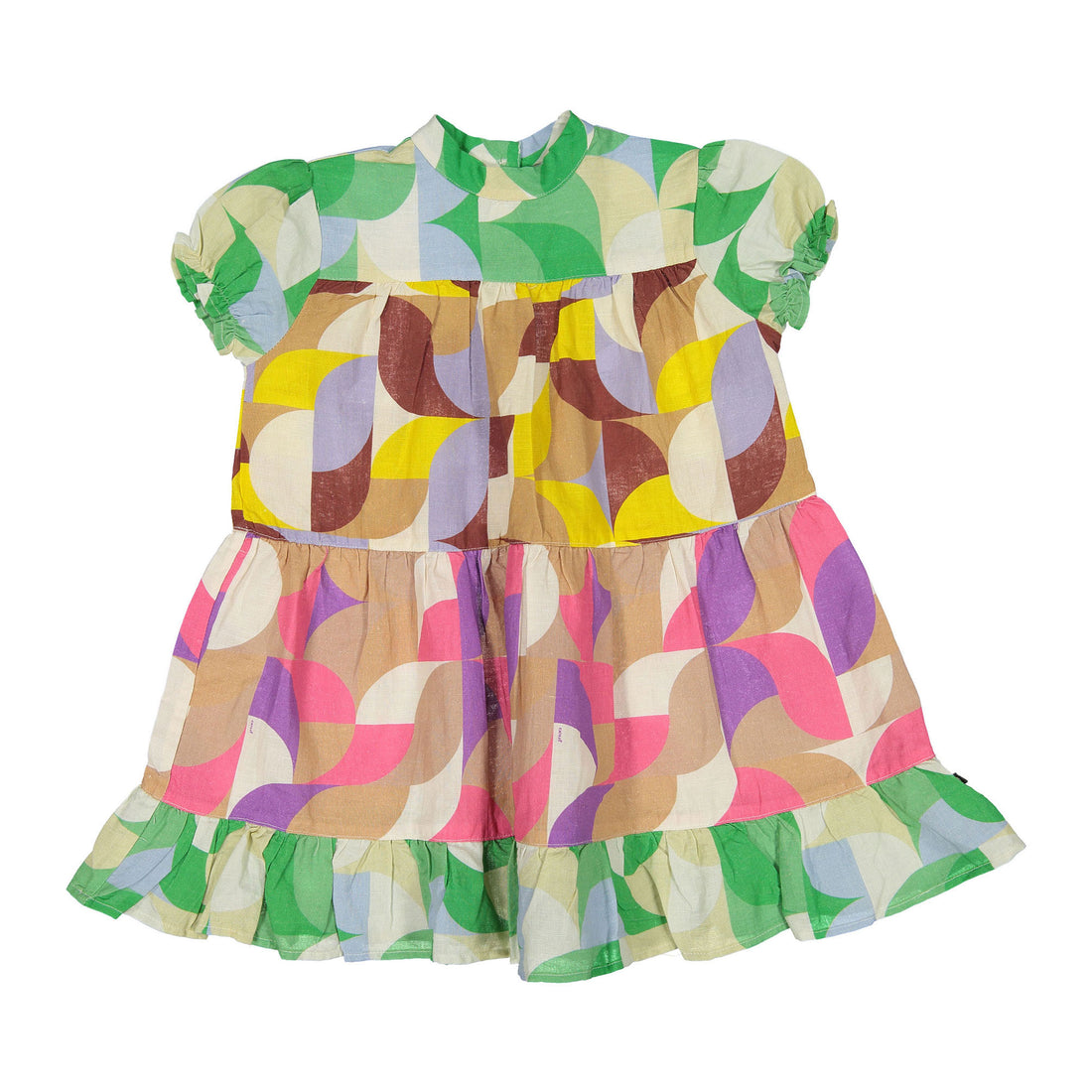 Oeuf Fougere Geometric Tiered Dress